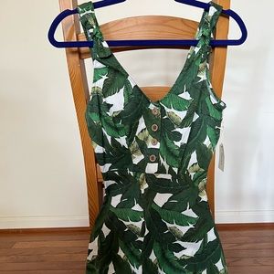 Tropical palm leaf dress